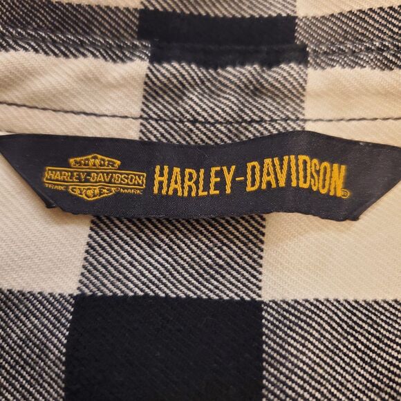 Harley Davidson Plaid Flannel Large Back Hit Biker Moto 2XL Unisex Eagle *Read - Picture 9 of 12